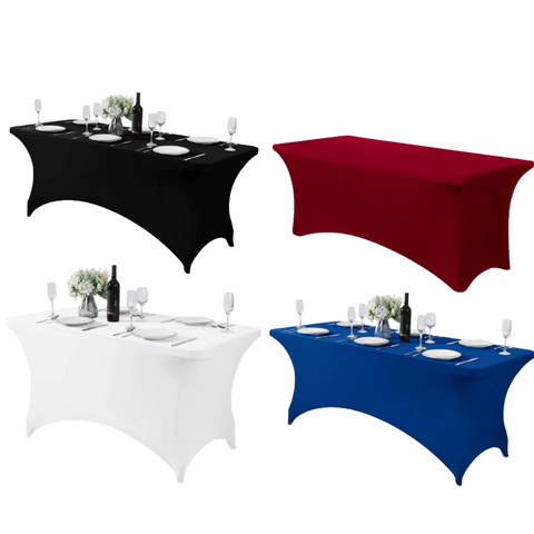 Mantel Forro En Spandex Para Mesa Plegable 1.80 Mts Negro Liso